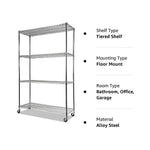 Modular Wire Storage Shelf 900 x 350 x 1800mm Steel Shelving V63-841141