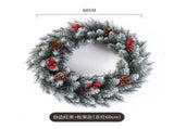 Christmas wreath, artificial wreath, red berries, pine cones, 30CM wreath, Christmas decoration, V1102-128-84756-WHT-50CM