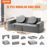 Play Couch, 15pcs Modular Kids Nugget Couch, Toddler Foam Sofa Couch with High-density 25D Sponge V952-ETSF1656625YVMCKFV0