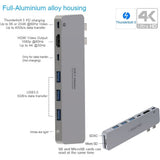 INTACT 9820T 8-in-1 Dual USB-C Adapter for MacBook/Pro HDMI/ Thunderbolt3/USB3.0*3/TypeC/SD/TF V28-ELEINT9820T