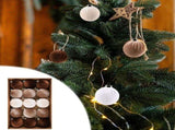 Velvet Christmas Ornaments Balls for Tree - 15pcs Shatterproof Christmas Ornaments for Xmas V1192-AZ-W-20976