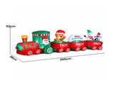 Jingle Jollys Christmas Inflatable Santa Train 3.6M Length LED Decorations Illuminated XMAS-INF-TRAIN-12FT