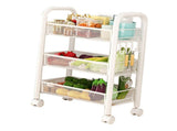 Rolling Storage Cart Layered Storage Shelves Multi Functional Movable Snack Vegetable Baskets V1294-YM0710-3117230289911