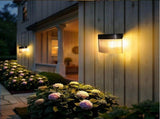 Solar Powered Outdoor Wall Lamp with Radar Motion Sensor, Dual Installation as Wall Mount or Ground V1341-ZY-FWENWRGQ-WHITELIGHT-4PCS