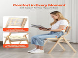 Wooden Folding Chairs with Cushion, Set of 2, Portable Foldable Cushion Chair with Wooden Frame, V952-MZHZZZDYXDFBPPPME001V0