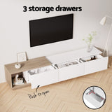 Artiss TV Cabinet Entertainment Unit Stand Extendable White Oak FUR-W-EXT-TV190-WH-AB