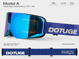 DOTUGE DGZ-12XS Ski Goggles with Italian REVO Coated Dual-Layer Anti-Fog Lens, UV400 Protection, V1341-ZY-5JCHMHUV-D