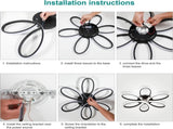 Modern LED Chandelier Light Fixture Dimmable Remote V178-39037