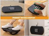 Black Plastic Footrest with Massage Rollers for Under Desk Comfort at Home and Office Workspace V1366-AZ2-W-20509