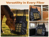 Horse Feed Hay Net with Metal Rings Durable Hay Feeder Bag for Stables, Trailers & Travel, V1107-CS-QFLCCE6