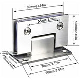 2 Pack 90 Degree Shower Door Hinges With Screws, 4Mm Thickness Stainless Steel For Bathroom Door And V1188-MS-227-1064