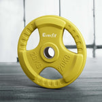 Everfit Weight Plates Standard 20kg Dumbbell Barbell Plate Weight Lifting Home Gym Yellow FIT-K-DB-PL-20KG-YE