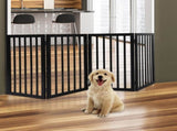 PaWz 4 Panels Wooden Pet Gate Dog Fence Black 600x 3MM PT1060-4-BK_NZ