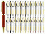 30 Pcs Slimline Pen Kit Wood Turning Twist Pen Kit with Refill Lathe Turning Supplies for DIY V1366-AZ2-W-14576