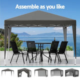 Instahut Gazebo 3x3 Pop Up Marquee Folding Tent Wedding Gazebos Camping Outdoor Shade Canopy Gray GAZEBO-POP-C-3X3-GY