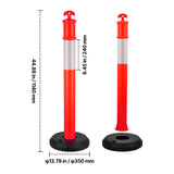 2 Pack Traffic Delineator Posts, 1140 mm Traffic Safety Cones with Fillable Base and Reflective V952-TCDZJTJSZHS4ZA5MR001V0