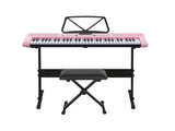 Alpha 61 Keys Electronic Piano Keyboard Digital Electric w/ Stand Stool Pink EK-KL-97-PK-H-B01