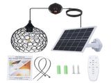 Retro Solar Powered Pendant Lamp, Dusk to Dawn Solar Chandelier, Dimmable ST64 Glass Bulb, Indoor V1294-YM0901-L6994