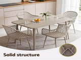 Gardeon 4PC Outdoor Dining Chairs PP Lounge Chair Patio Furniture Garden Coffee ODF-CHAIR-PP130-CO-4X