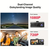 Dash Camera Car Camera Dual Lens Dash Cam 1080p Front Camera 720p Interior - Black - Size 01 V1106-798-34646-BLK-01