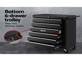 Giantz 16 Drawer Tool Box Cabinet Chest Trolley Toolbox Garage Storage Box TB-16DR-106-BK