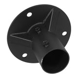 Steel Fence Post Flange Base, Heavy-Duty, Black, for Deck Railing and Flagpole V1370-AZ4-18100