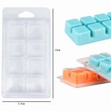 Wax Melt Containers-8 Cavity Clear Empty Plastic Melt Molds-100 Packs Cubes Clamshells for Tarts V1192-AZ-W-22936
