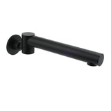 Matt Black Round Basin Wall Mounted Spout Faucet Outlet 180&deg Swivel Tap Watermark V1233-SP603BL