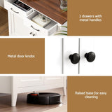 Artiss Buffet Sideboard Storage Cabinet Kitchen Cupboard Hallway 2 Drawers White FUR-Z-SID90-WH-AB