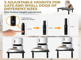 Adjustable Pet Feeder Stand for Cats and Small Dogs Elevated Raised Bowl Holder with 3-Level V1341-ZY-P9GEW8GA-BLACK