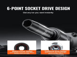 3/8" Drive Impact Socket Set, 90 Piece Socket Set SAE 1/4"-3/4" and Metric 6-19mm, 6 Point Cr-Mo V952-CJ38SAECRMO90NGRCV0