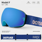 DOTUGE DGQ-D07 Magnetic Flip Ski Goggles with REVO Coated Dual-Layer Anti-Fog Spherical Lens, UV400 V1341-ZY-BD9KJK24-F