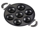 7-Cup Nonstick Baking Pan with Handle,Mini Muffin Tray,Round Metal Oven Bakeware,Black V1366-AZ2-W-16888