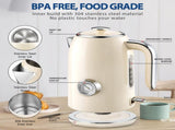 Electric Kettle, 1.7L Stainless Steel Tea Kettle with Temperature Gauge, Water Boiler with LED V1192-AZ-W-11016