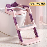 children's toilet trainer, toilet assistance ladder, portable toilet seat, PVC cushion, foldable V1102-113-40869-BLU-PVC
