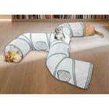Gray Faucet Shaped Pet Tunnel Toy Collapsible Play Channel with Interactive Design for Cats V1192-AZ-W-24113