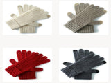 Red Unisex Touchscreen Ribbed Warm Cycling Windproof Knitted Five-finger Gloves V888-ELOSUNG32681
