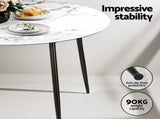 1 Artiss Dining Table and 4 Chairs Set Marble Black DSET-MAR75-55Y-BKX4