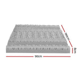 Giselle Bedding 8cm Memory Foam Mattress Topper 7-Zone Graphite Single MATTRESS-TOP-7Z-8-GY-S