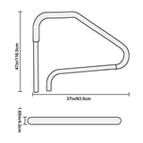 Pool Handrail 46 x 37 inch Stainless Steel for Indoor/Outdoor V952-BXGYCFSYM4632HFCOV0