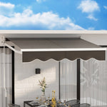 Instahut Retractable Folding Arm Awning Motorised Sunshade 2Mx1.5M Grey AWN-B-ARM-REMOTE-20X15-GREY