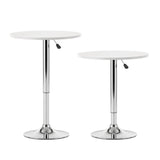 Artiss Bar Stools and Table Set 3PCS Dining Desk Kitchen Chairs Cafe Pub White BA-SET-304-T-WH