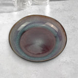 3 Pieces Reactive Glazed Ceramic Organic Fine Dinner Set with Plate and Bowl EARTHY BLUE BROWN V274-HA-LA-P0024302-BN