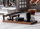 Solid wood espresso tamper - Adjustable height 51-58 mm Coffee tamper and portafilter holder V1259-DP01-BO-386