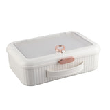 Multifunctional Document Storage Box Large Capacity Two Layer Liner Home Certificate Organizer White V1294-YM0706-3117230132214