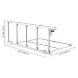 Foldable Bed Rail for Elderly, 122 cm Assist Rail with Fixing Strap, Adjustable Height Pipe V952-BCBSBCBSKZD1BAXNX001V0