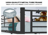 Kingston Slumber Metal Single over Double Bunk Bed Frame, Dark Matte Grey V219-BEDDBBKS02MA