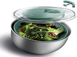 Stainless Steel Salad Spinner 5 Qt. Lettuce Washer And Vegetable Spinner Dryer for Easy Salad Prep V1258-DP02-C-676