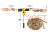 Ratchet Chain Binder 2PCS, 0.9-1.2 cm Heavy Duty Load Binders, with G80 Chains 5443 kg Secure Load V952-DLTJLLJQTYCBBHNAQV0