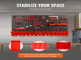 Wall Mounted Storage Bins, 30-Bin Parts Rack Organizer Garage Plastic Shop Tool with Wall V952-BGSWLXGJBGWLFKK39V0